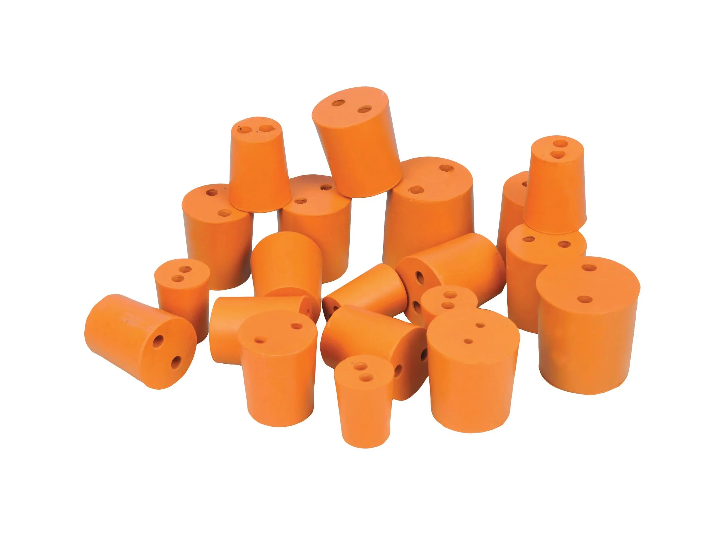 RUBBER STOPPERS - 2 HOLES - ASSORTED (PACK OF 50)