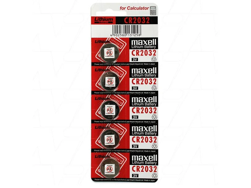 CR2032 LITHIUM COIN CELL BATTERY – MAXELL (Pack of 5)