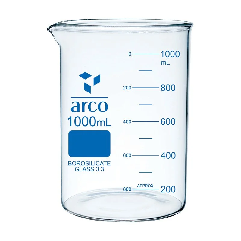 BEAKER - BOROSILICATE GLASS - 1000ML (PACK OF 6)
