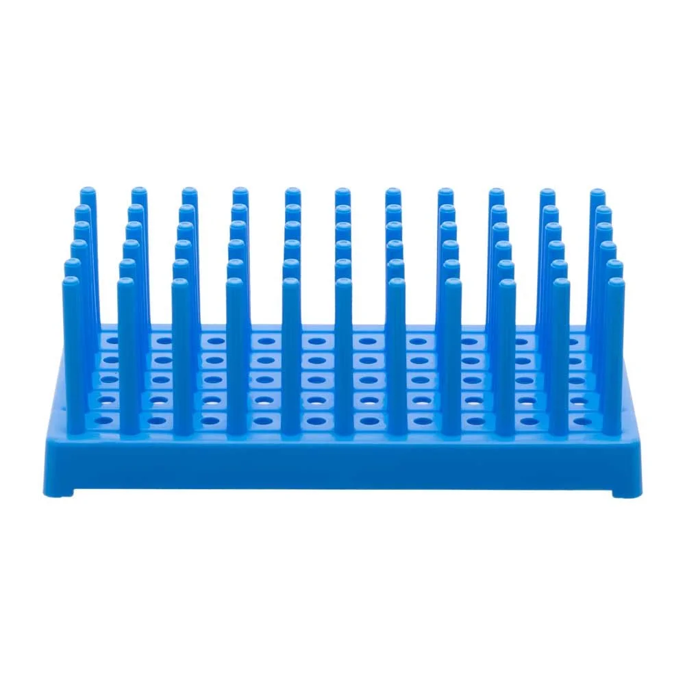TEST TUBE RACK - PEG TYPE - POLYPROPYLENE - BLUE - 13MM 90 TUBES