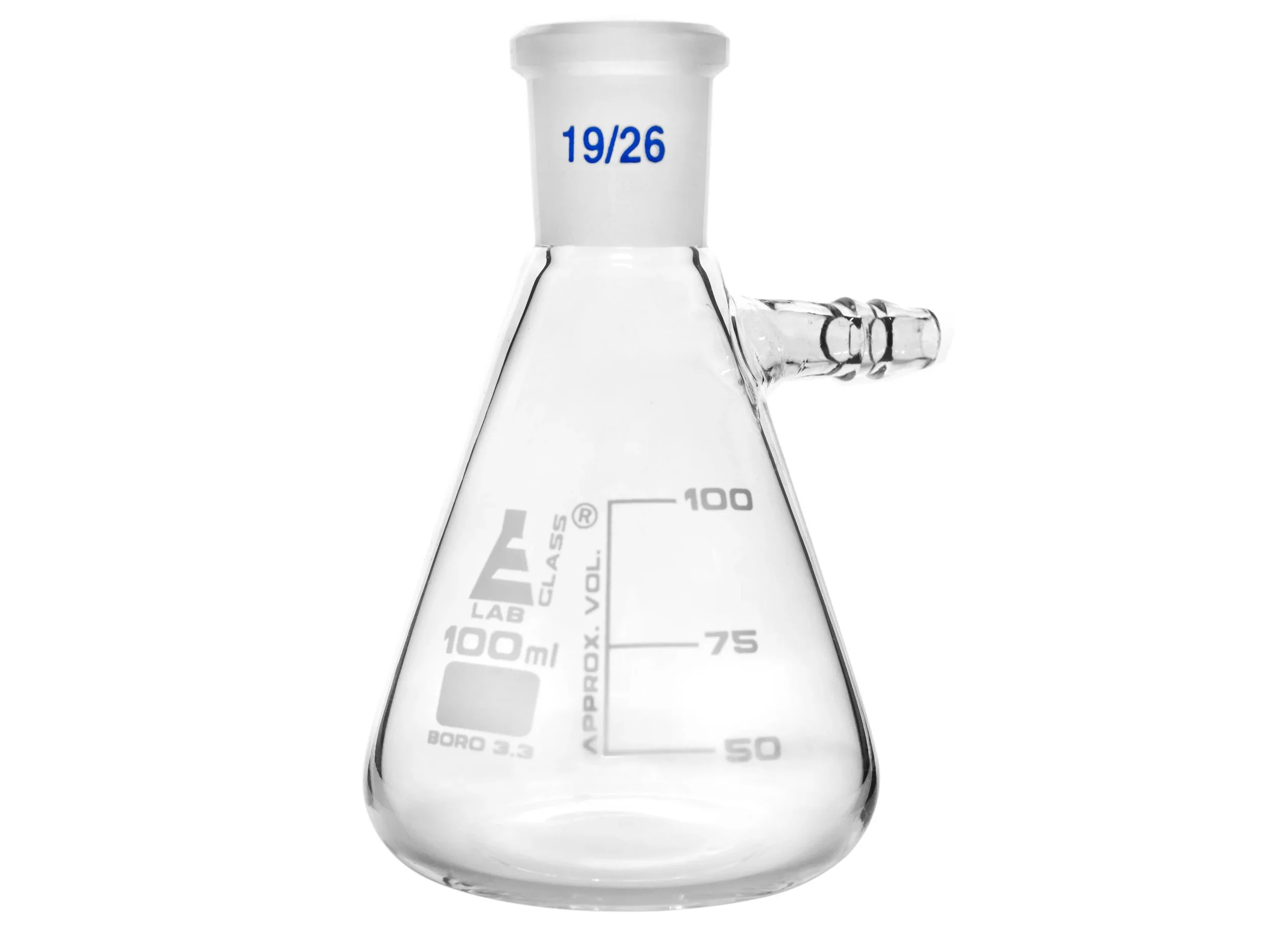 BUCHNER FILTER FLASK WITH SIDE ARM – 100ML - S19/26