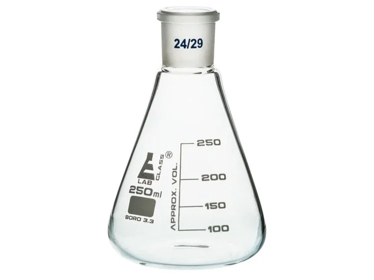 ERLENMEYER FLASK - INTERCHANGEABLE JOINT - GLASS - NARROW NECK - 250ML - 24/29