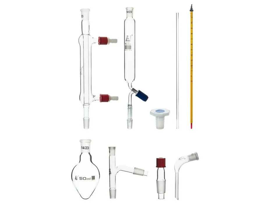 DISTILLATION SET 27 BU/M - 9 PIECES - BOROSILICATE GLASS [EUD3]