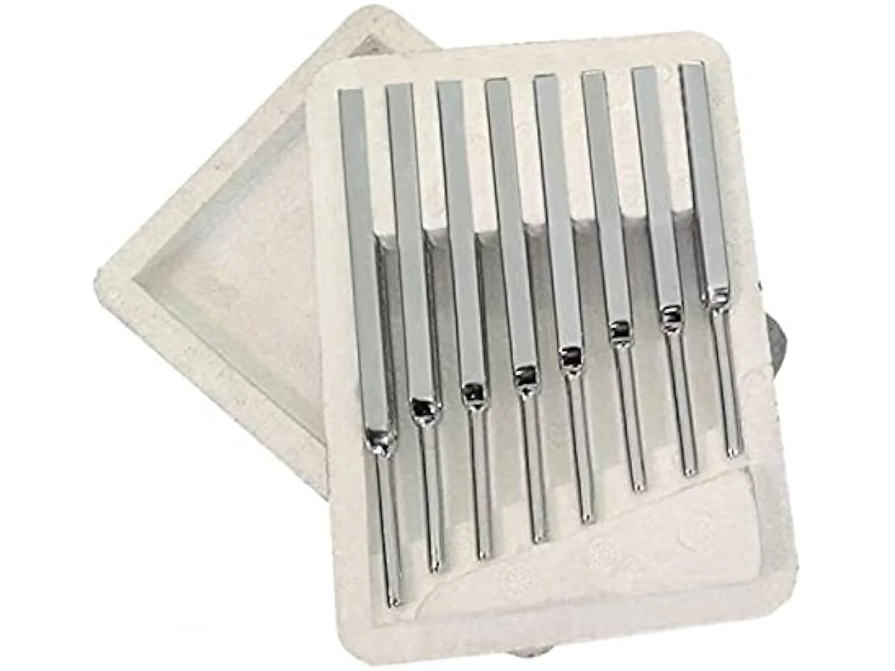 TUNING FORKS - CHROME PLATED - SET OF 8 IN CASE