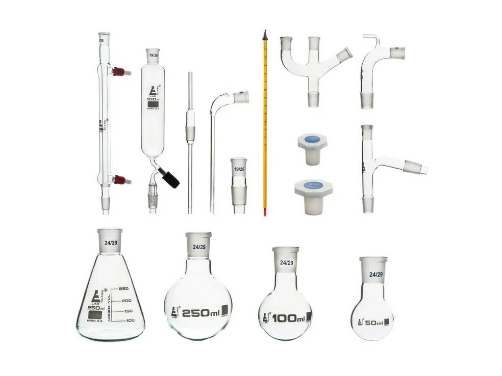 DISTILLATION SET 34 BU - 16 PIECES - BOROSILICATE GLASS [EUD3]
