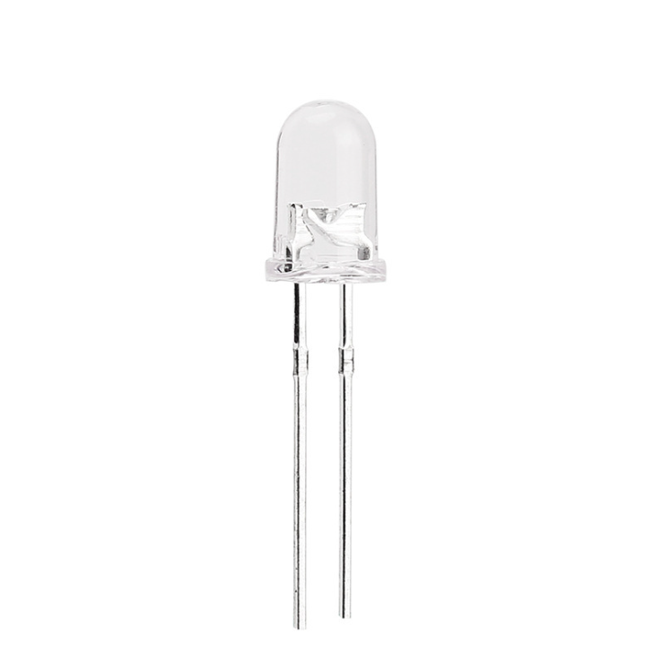 LED - CLEAR BODY - 17MM LEGS - CLEAR WHITE - 5MM (PACK OF 10)