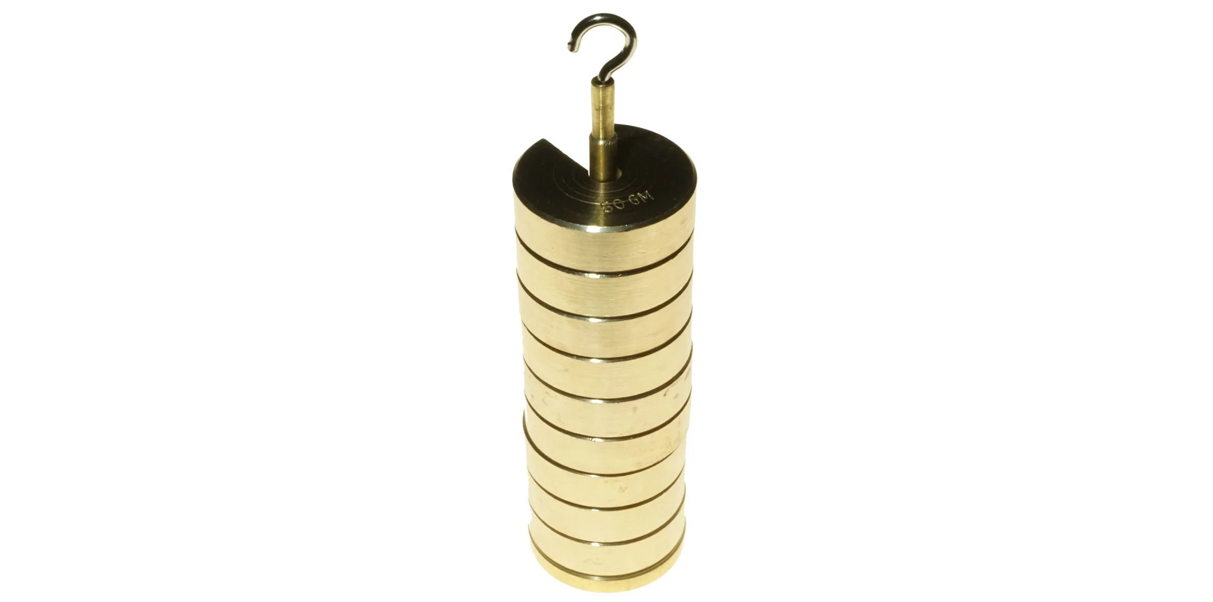 SET OF 9 X 50G WEIGHTS WITH CARRIER - BRASS