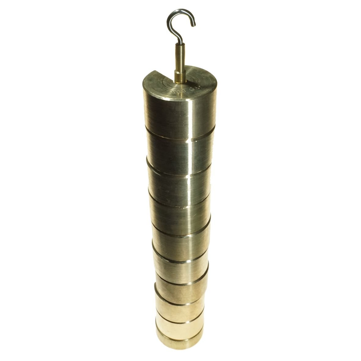 SET OF 9 X 100G WEIGHTS WITH CARRIER - BRASS
