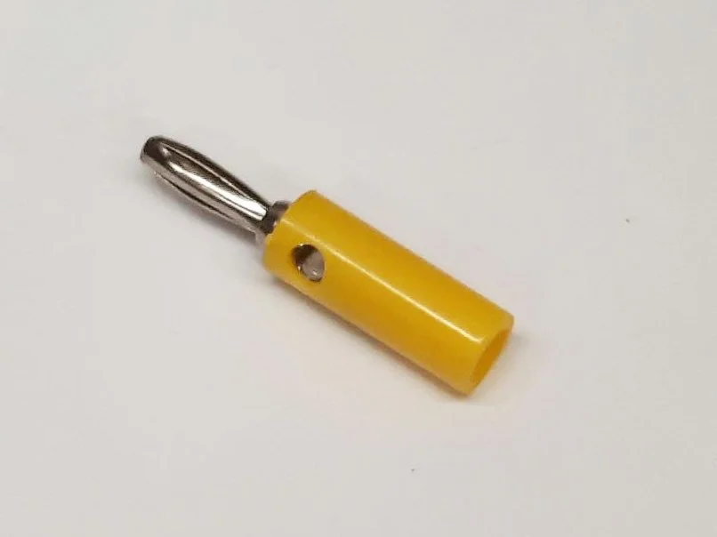 BANANA PLUG - 4MM SIDE STACKABLE - YELLOW (PACK OF 10)