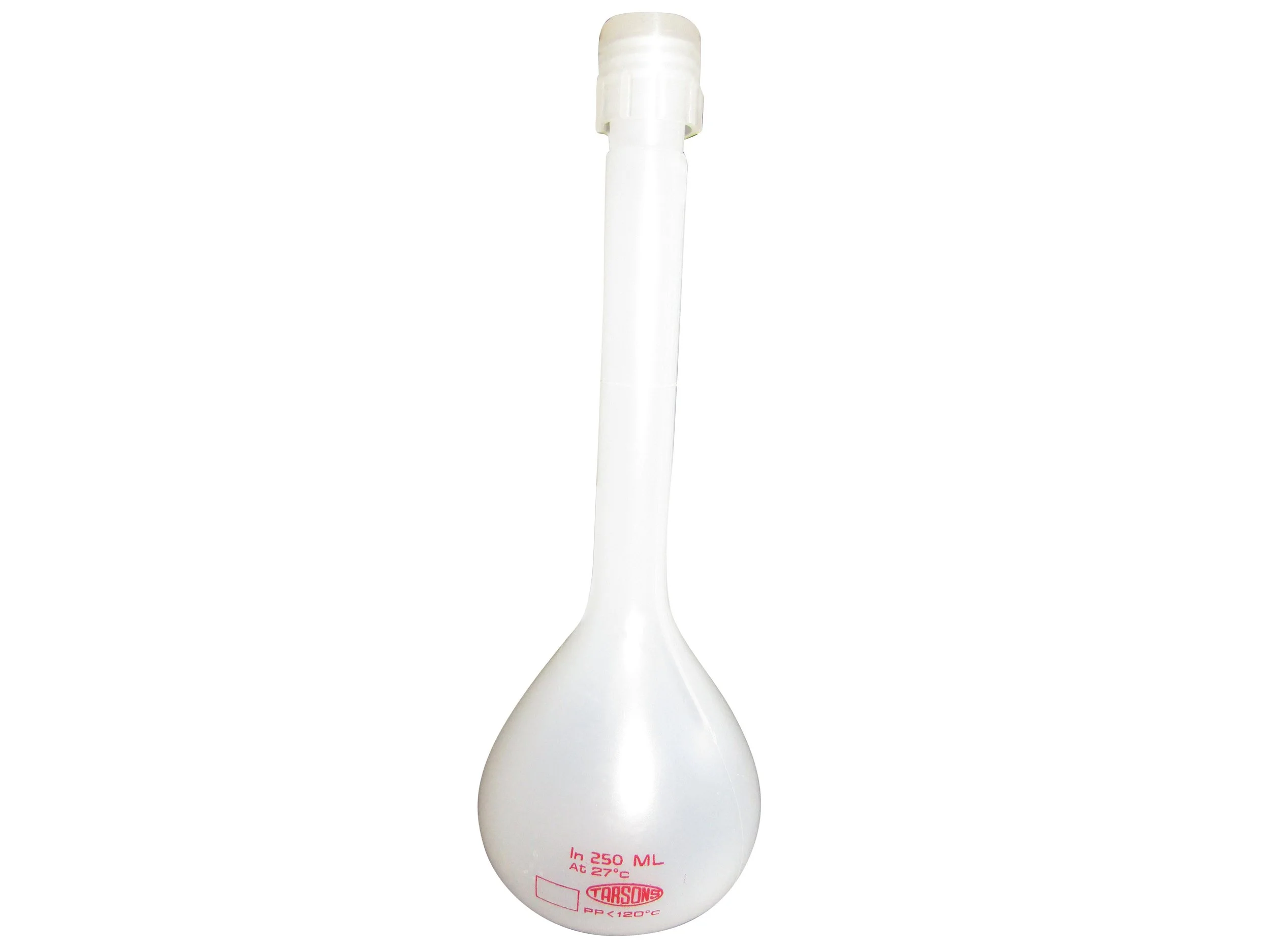 VOLUMETRIC FLASKS - POLYPROPYLENE WITH SCREW POLYCAP - 250ML