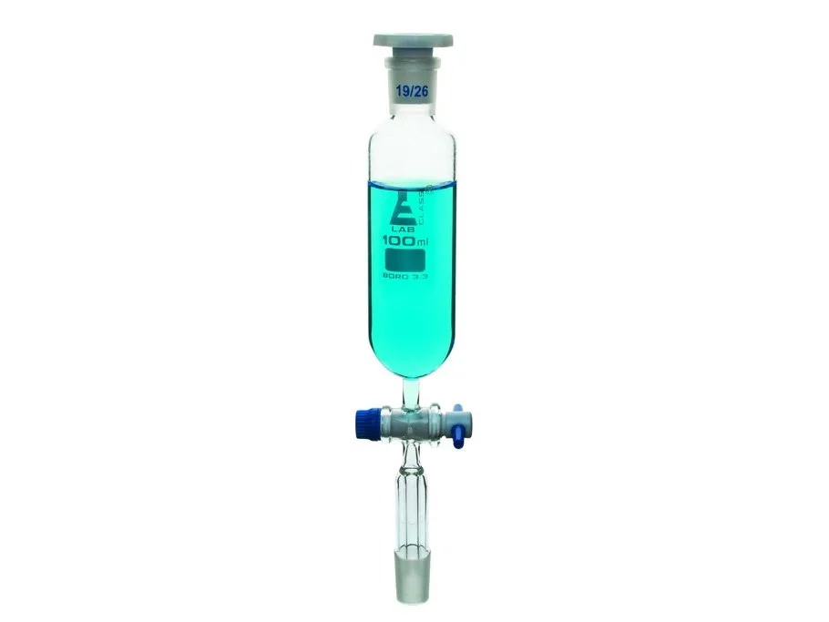 DROPPING FUNNEL WITH PTFE STOPCOCK - CYLINDRICAL - 50ML 19/26 STOPPER