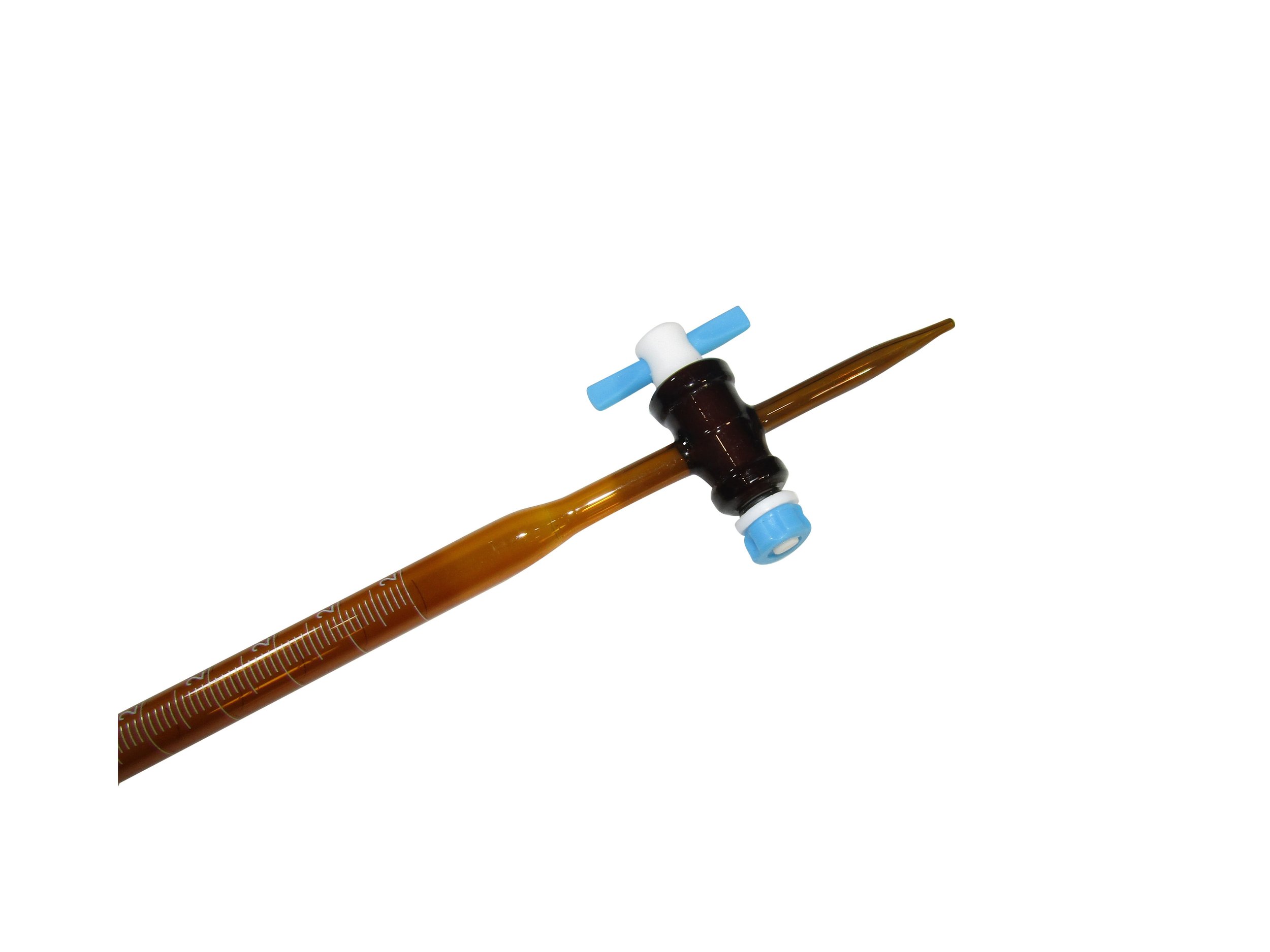 AMBER GLASS BURETTE WITH PTFE STOPCOCK - 25ML