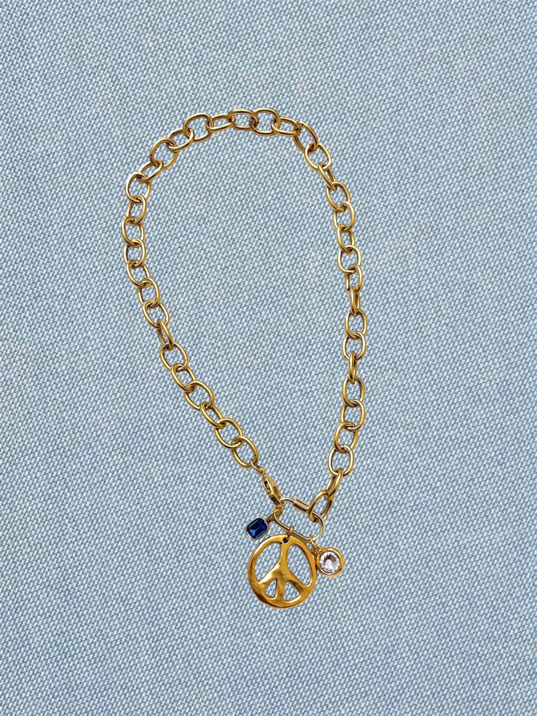 Peace & Love Carabiner Necklace