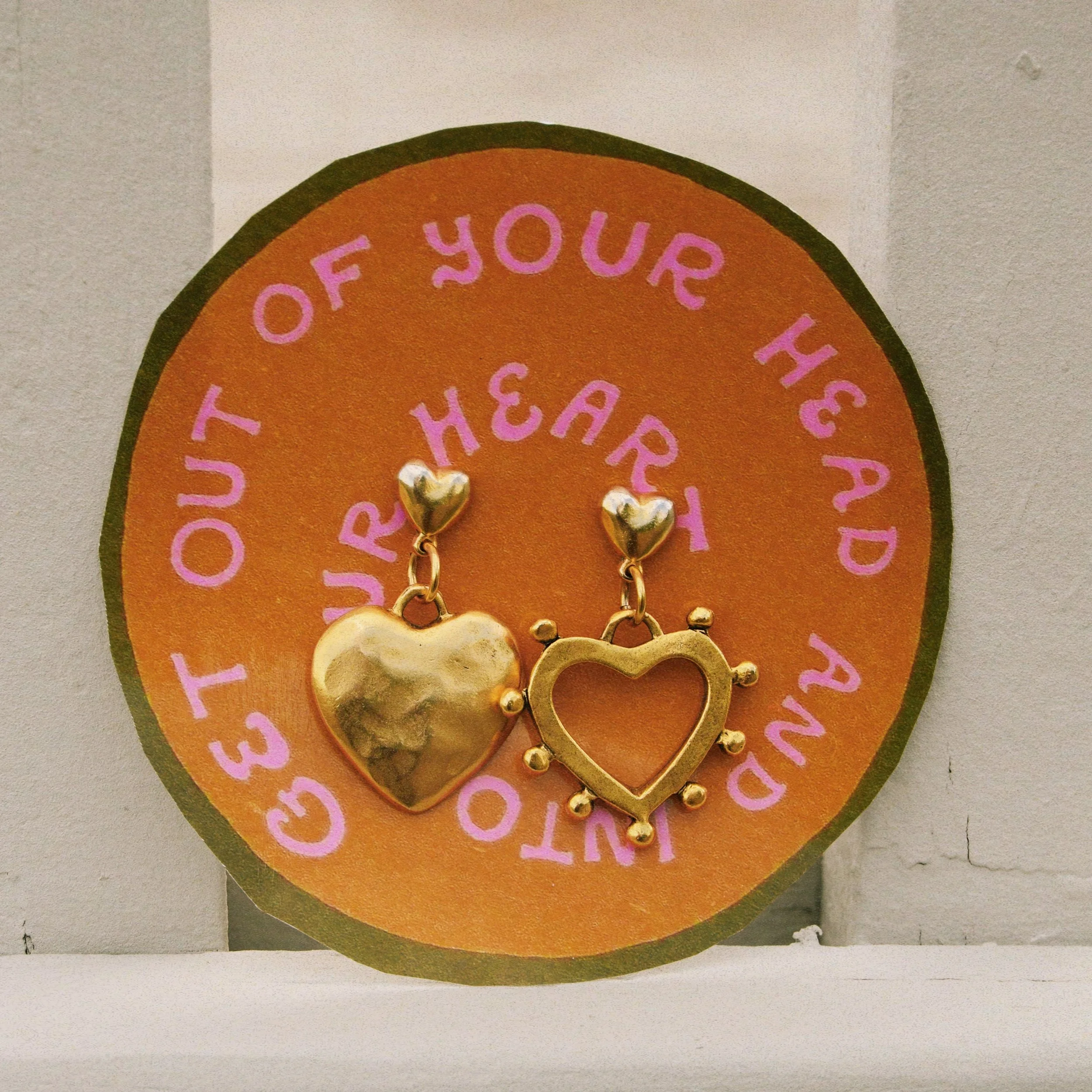 Heart-to-Heart Gold Earrings