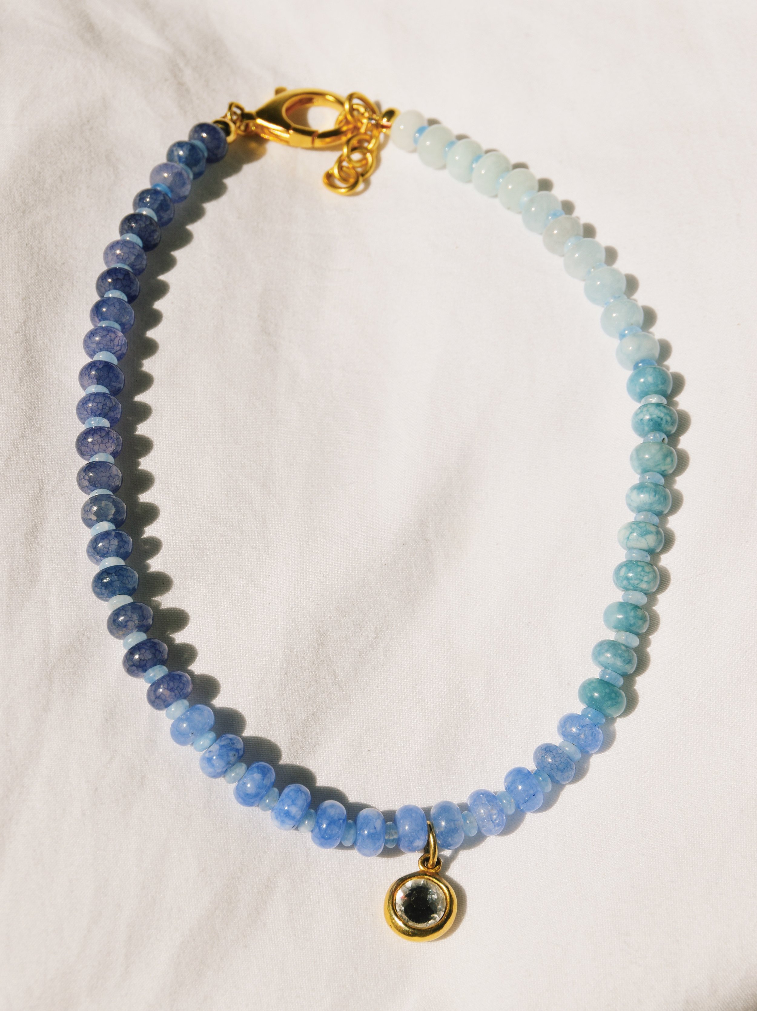 Blue Ombré Bezel Necklace