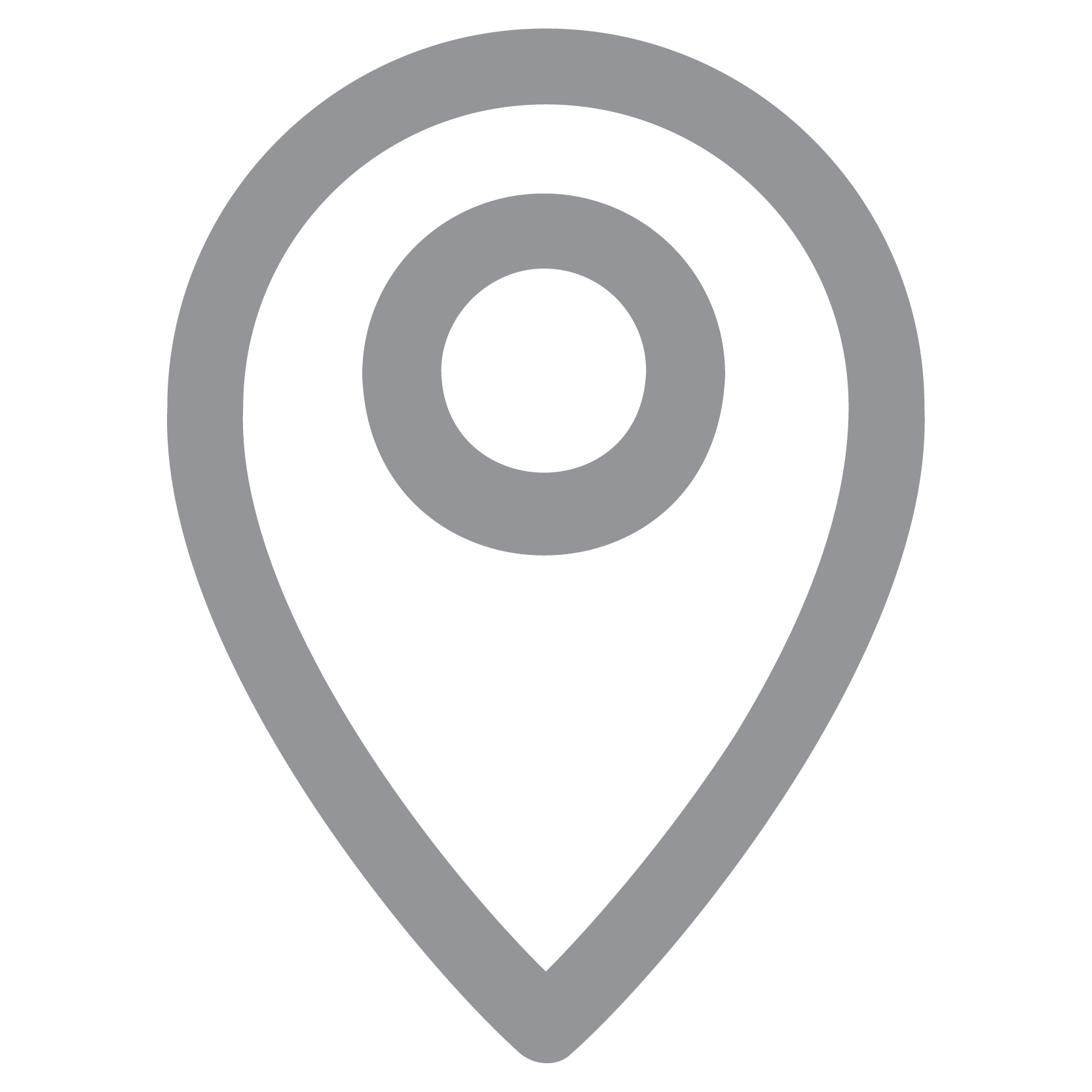 Location pin icon in gray and black.