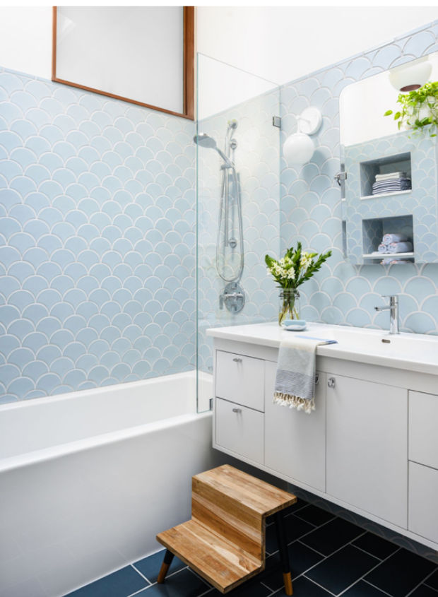 Home design inspiration: Fish scales set the tone in a family bathroom designed to be timeliness