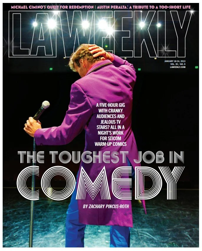 L.A. Weekly cover showing a story about sitcom warmup comics
