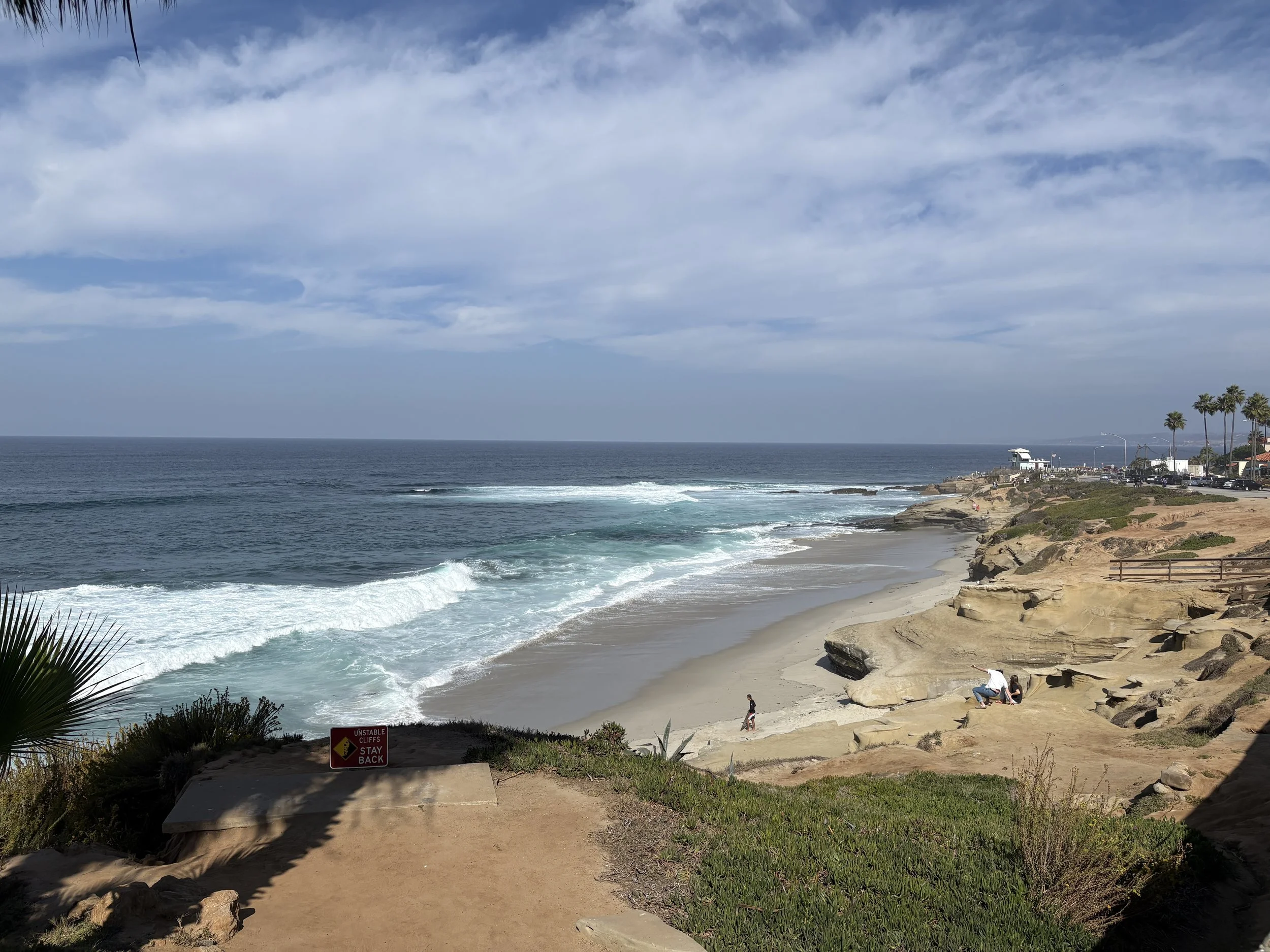 Image of waves breaking along the California coastline
