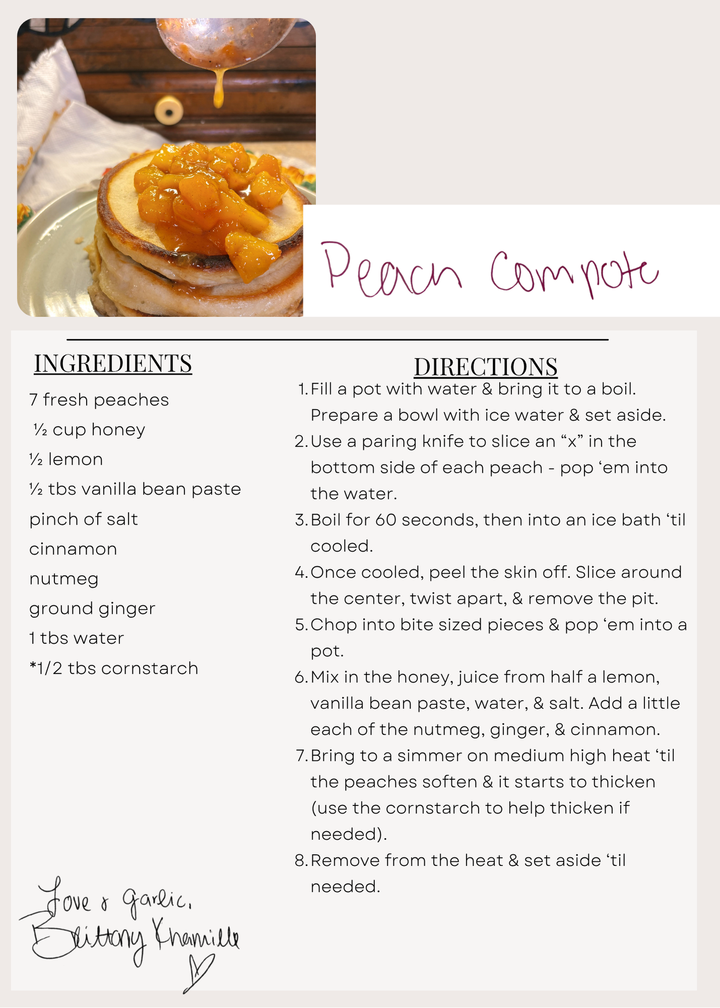 Peach Compote