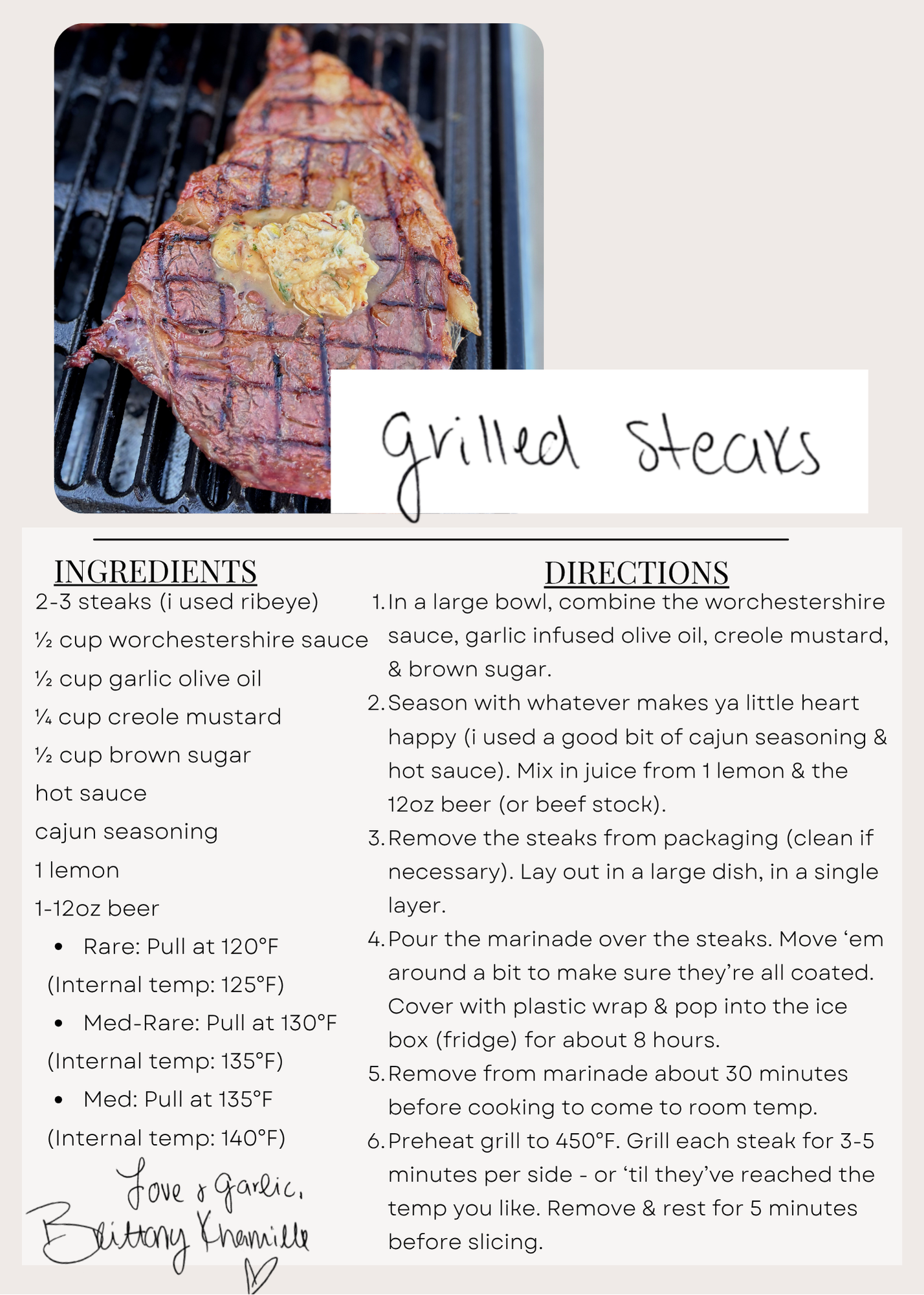 Grilled Steaks