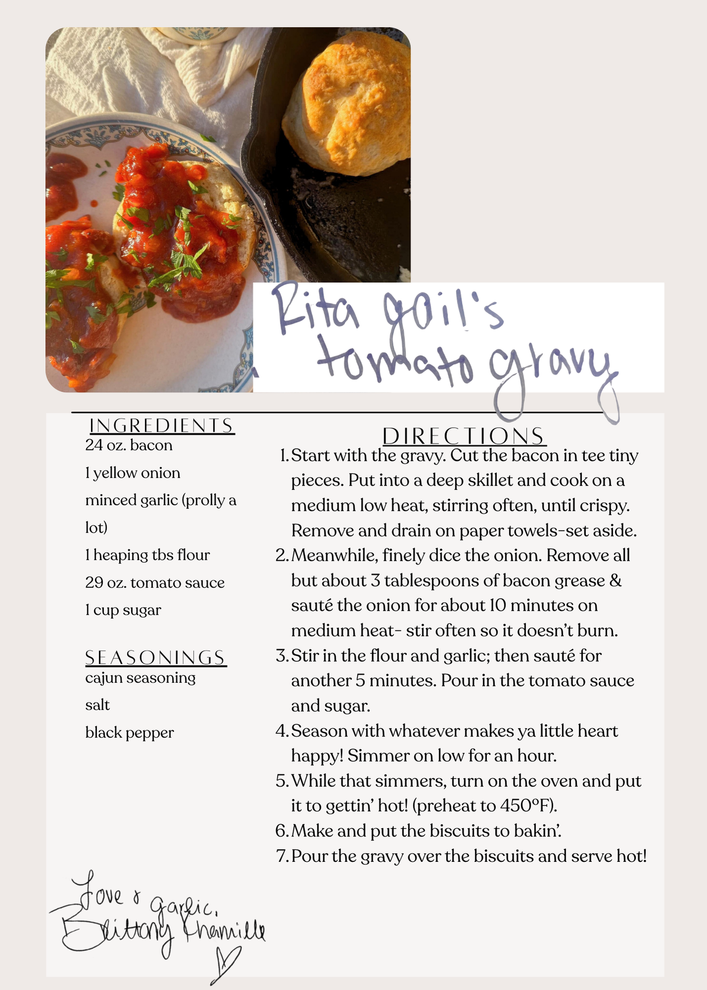 Rita Gail's Tomato Gravy
