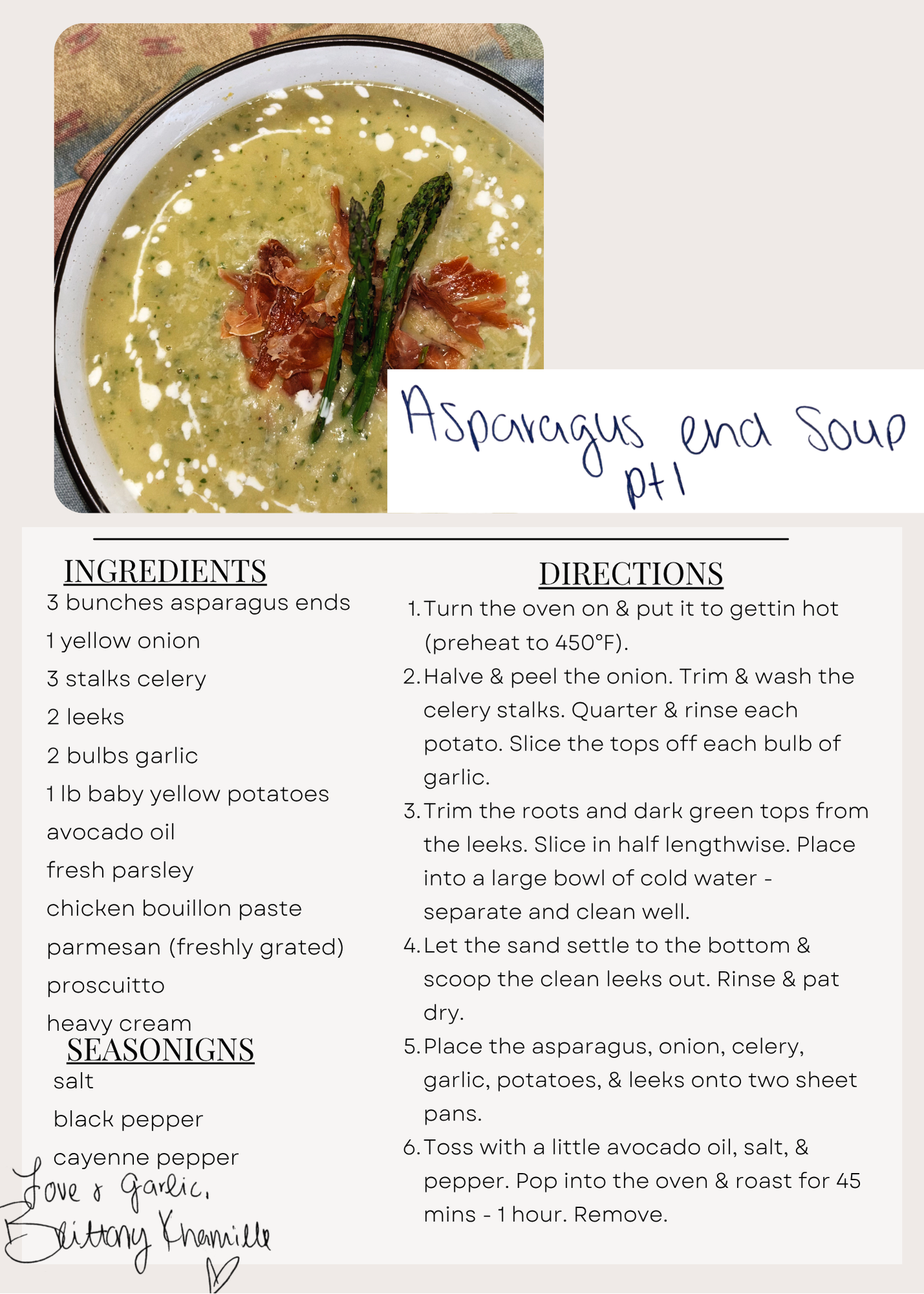 Asparagus Soup Pt 1