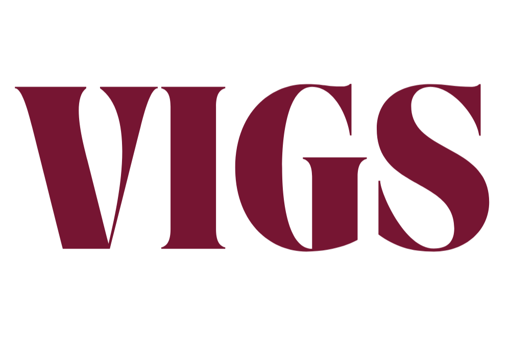 VIGS logo in maroon and black.