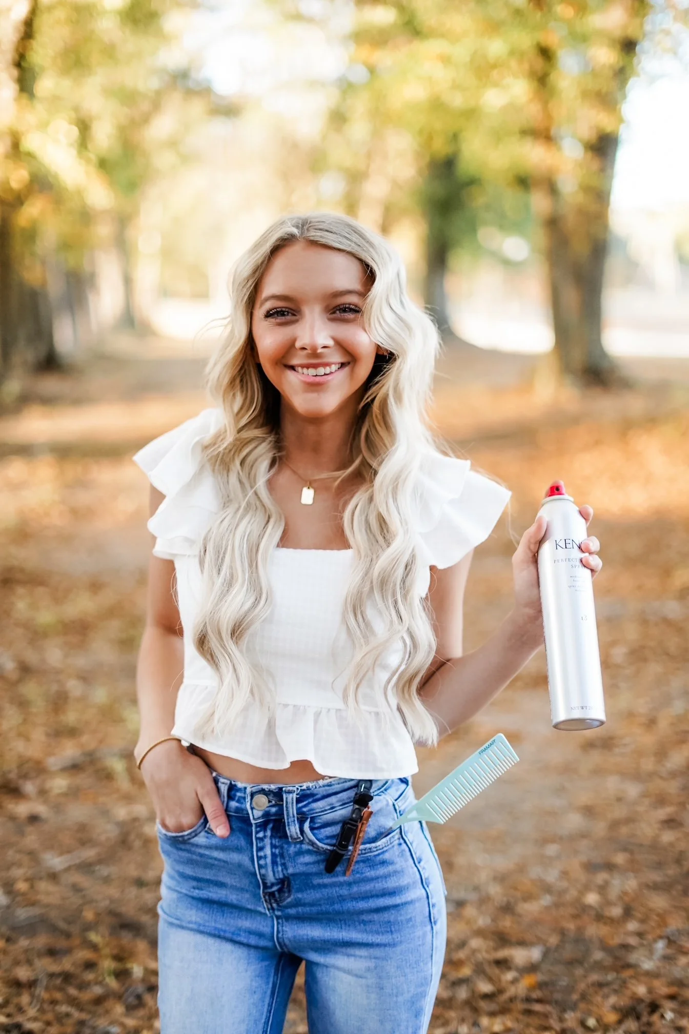 Riley, stylist at Sage and Mane Mebane. Riley specializes in blonding.