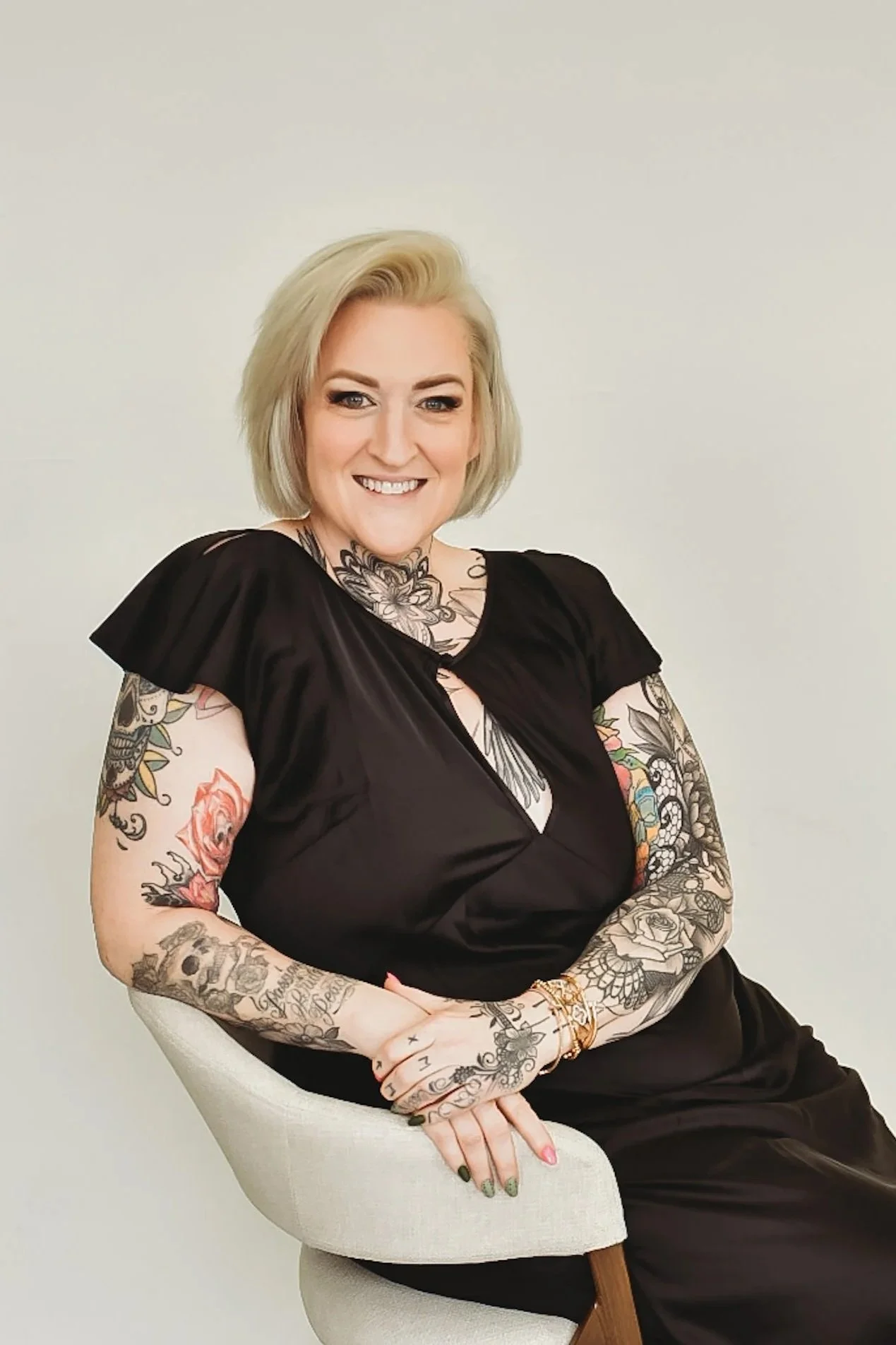 Marcie, Salon Owner and Master Stylist from Sage and Mane Salon Mebane. Marcie is a color specialist with an emphasis in Blonding and color corrections.