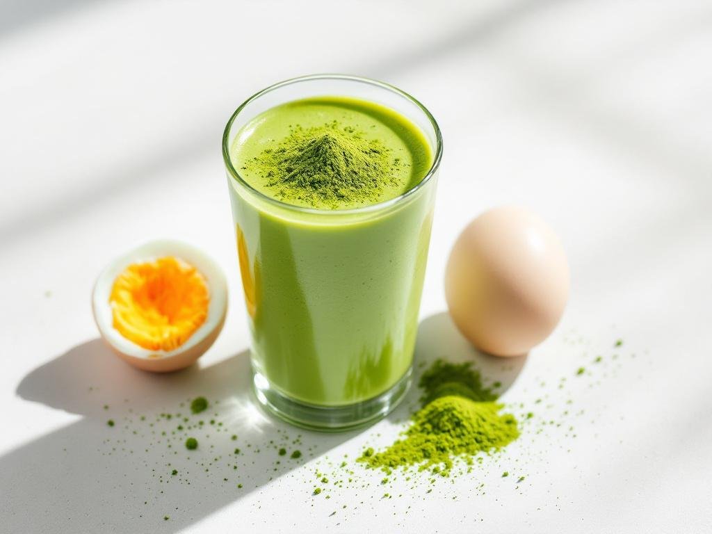 Matcha Glow Protein Breakfast & Side of Eggs