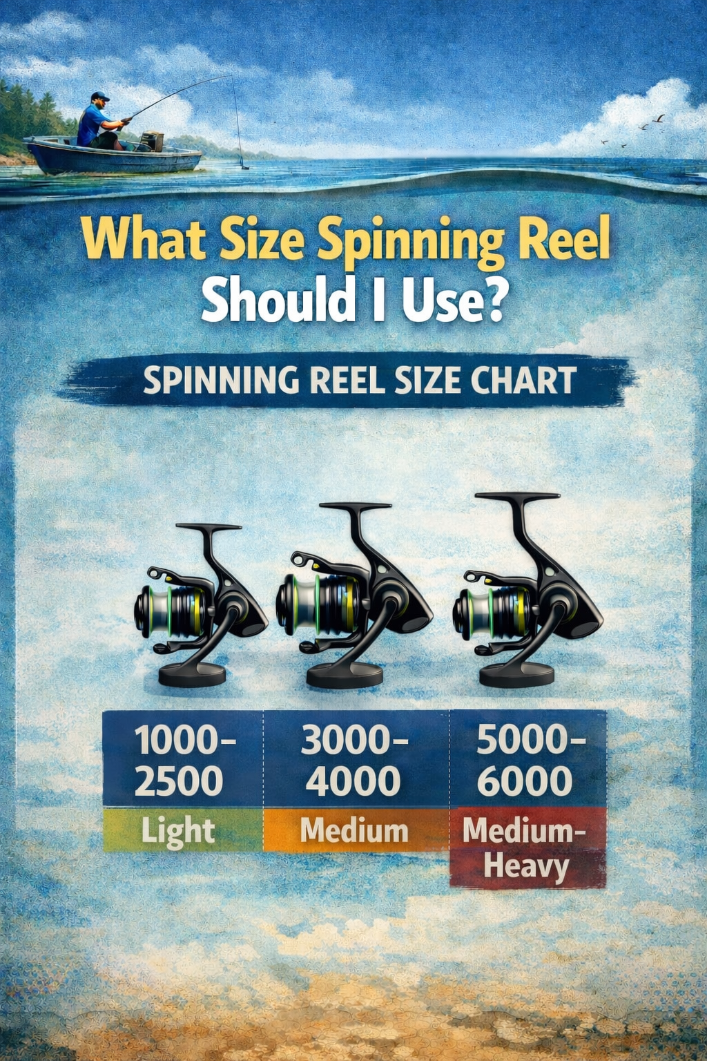 What Size Spinning Reel Should I Use? (1000, 2500, 3000, 4000, 5000 Explained)
