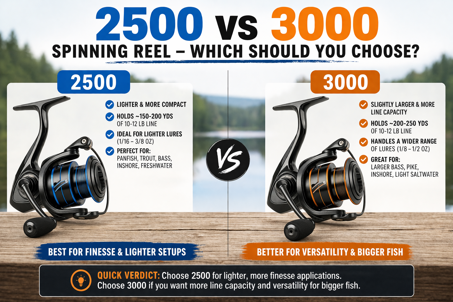 2500 vs 3000 Spinning Reel: Which Should You Choose?