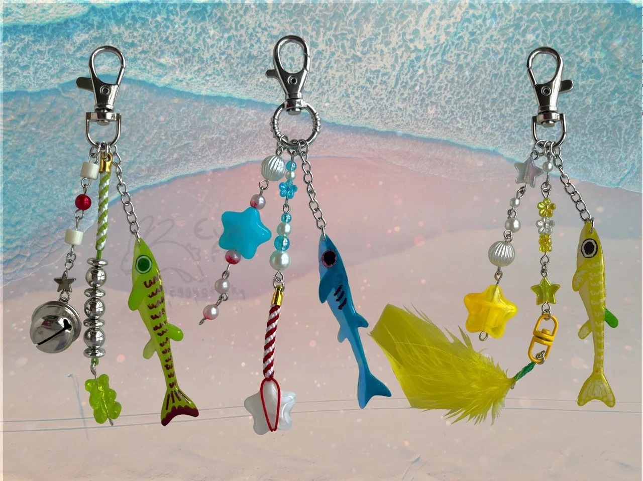 Fruit and Candy themed shrinky-dink keychains