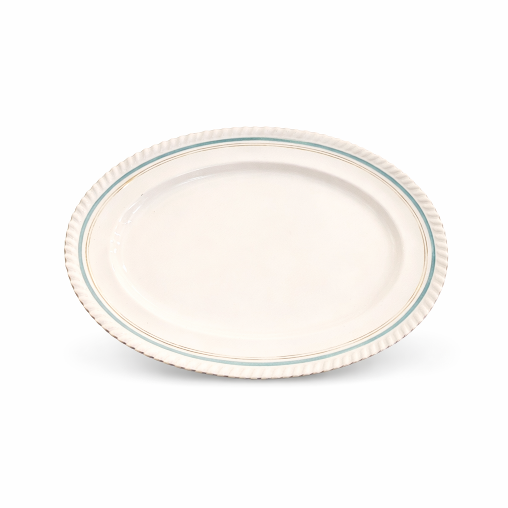 Johnson Bros Staffordshire Turquoise & Gilt Oval Platter