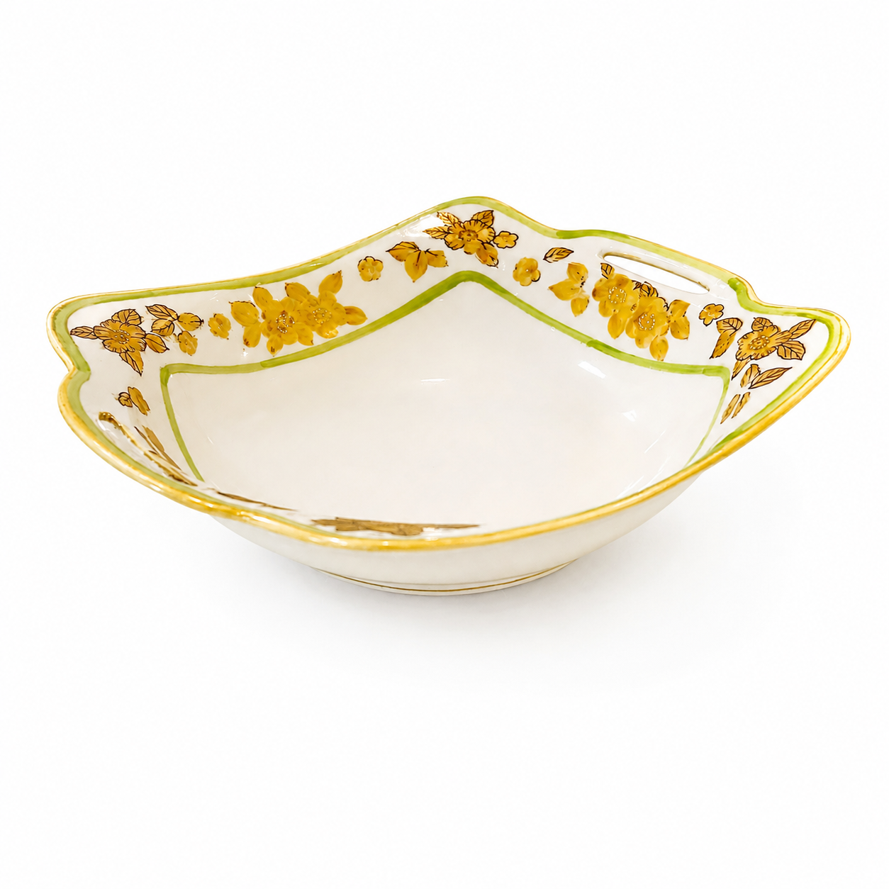 Japanese Porcelain Handled Centerpiece Bowl, Art Nouveau Morimura Style