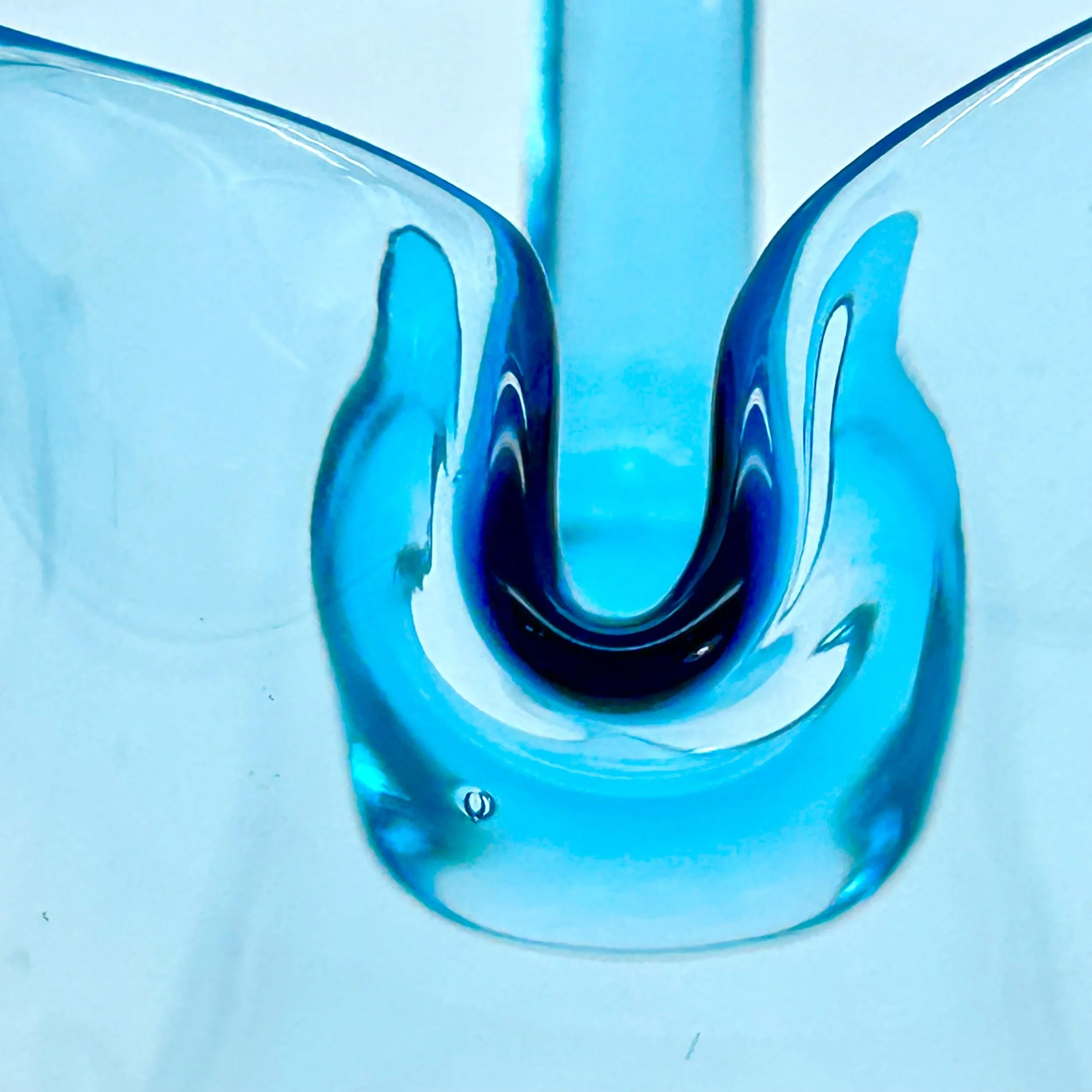 Aquamarine Opaline Glass Pitcher, Sculptural Applied Handle Form_j.jpeg