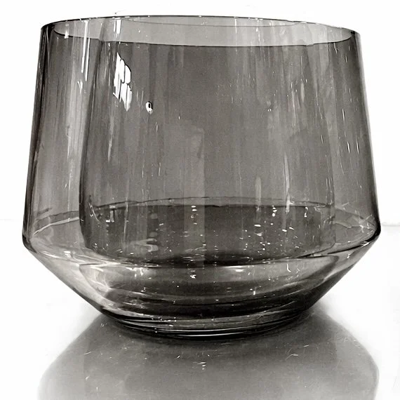 Finish Smoke Tapered Sculptural Geometric Vessel, Set