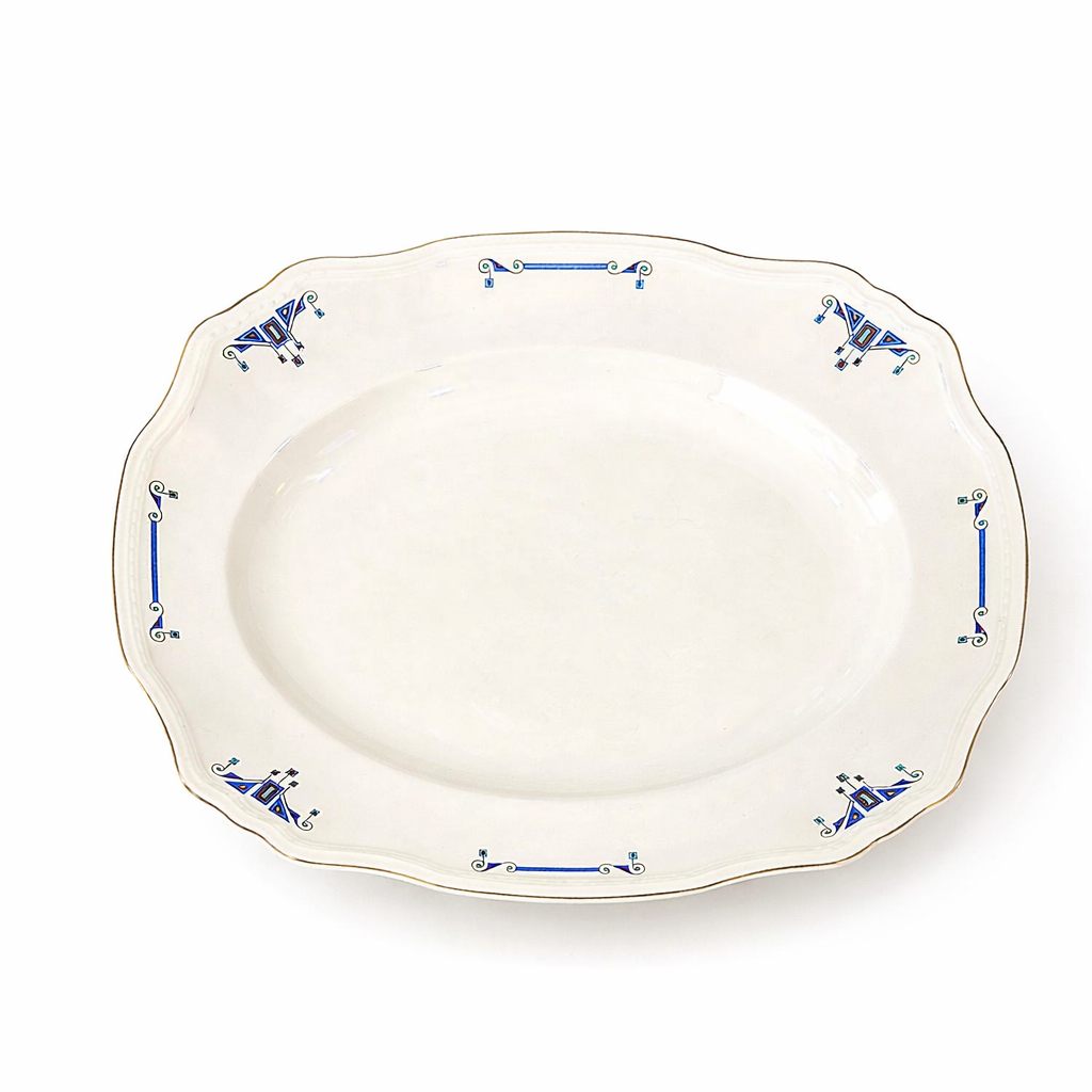 Early 20th-Century Alfred Meakin "Orient" Pattern Serving Platter in Pastoria Shape