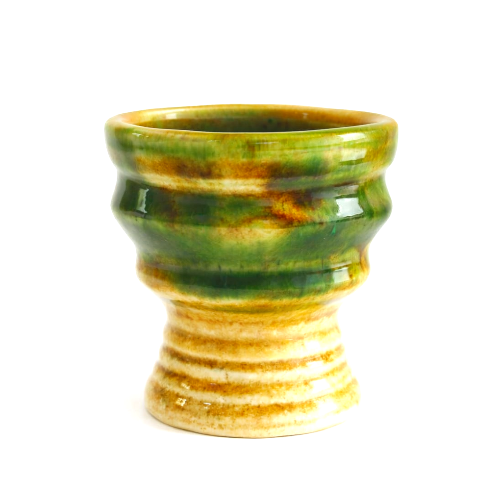 Green Drip Glaze Studio Pottery Goblet Vase