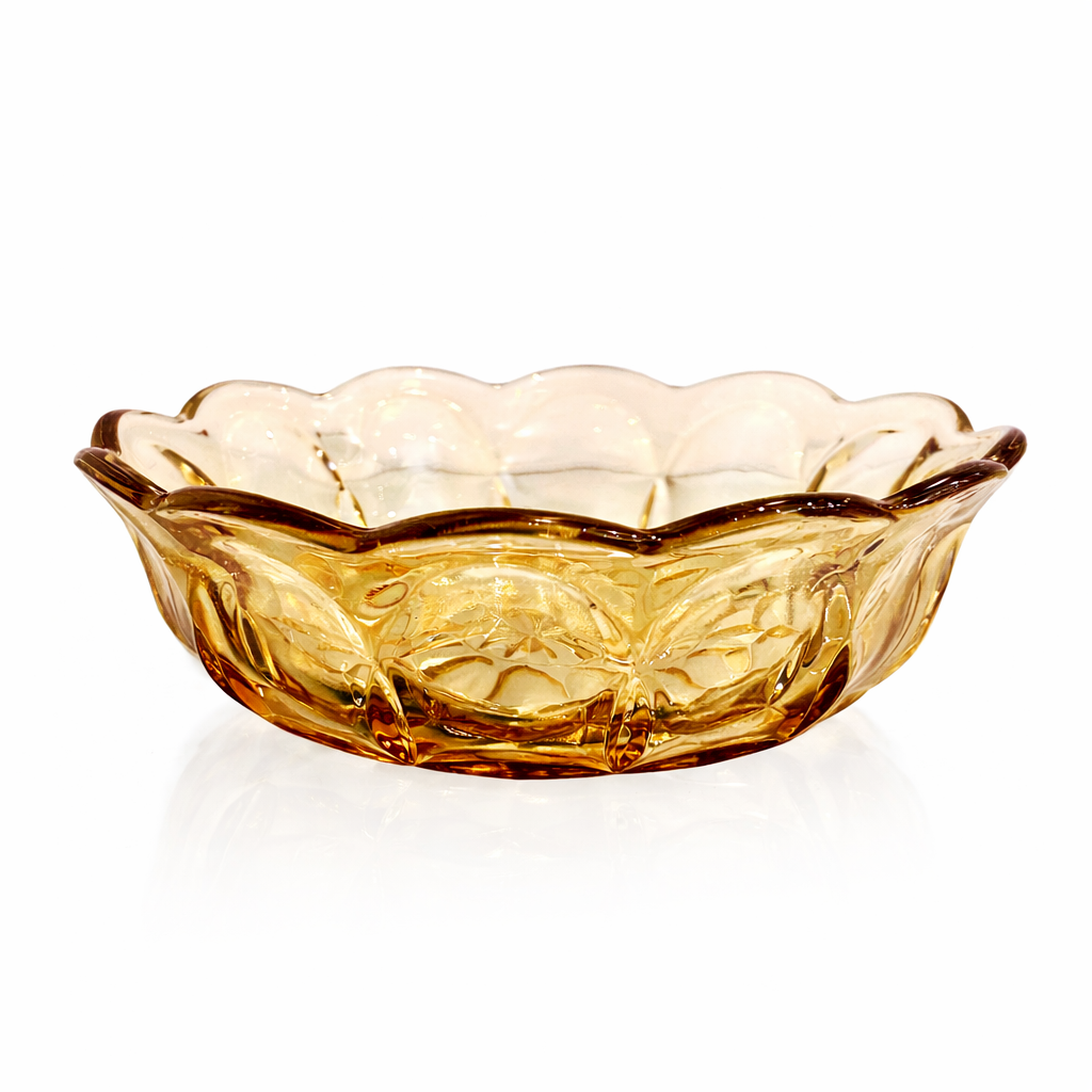 Amber Gilt Pressed Glass Bonbon Dish, c.1940s–1950s