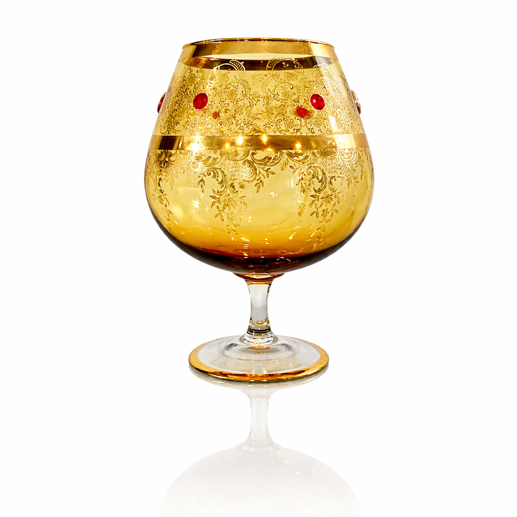 Monumental Murano Tre Fuochi Amber Glass Cognac Sifter, Circa 1960