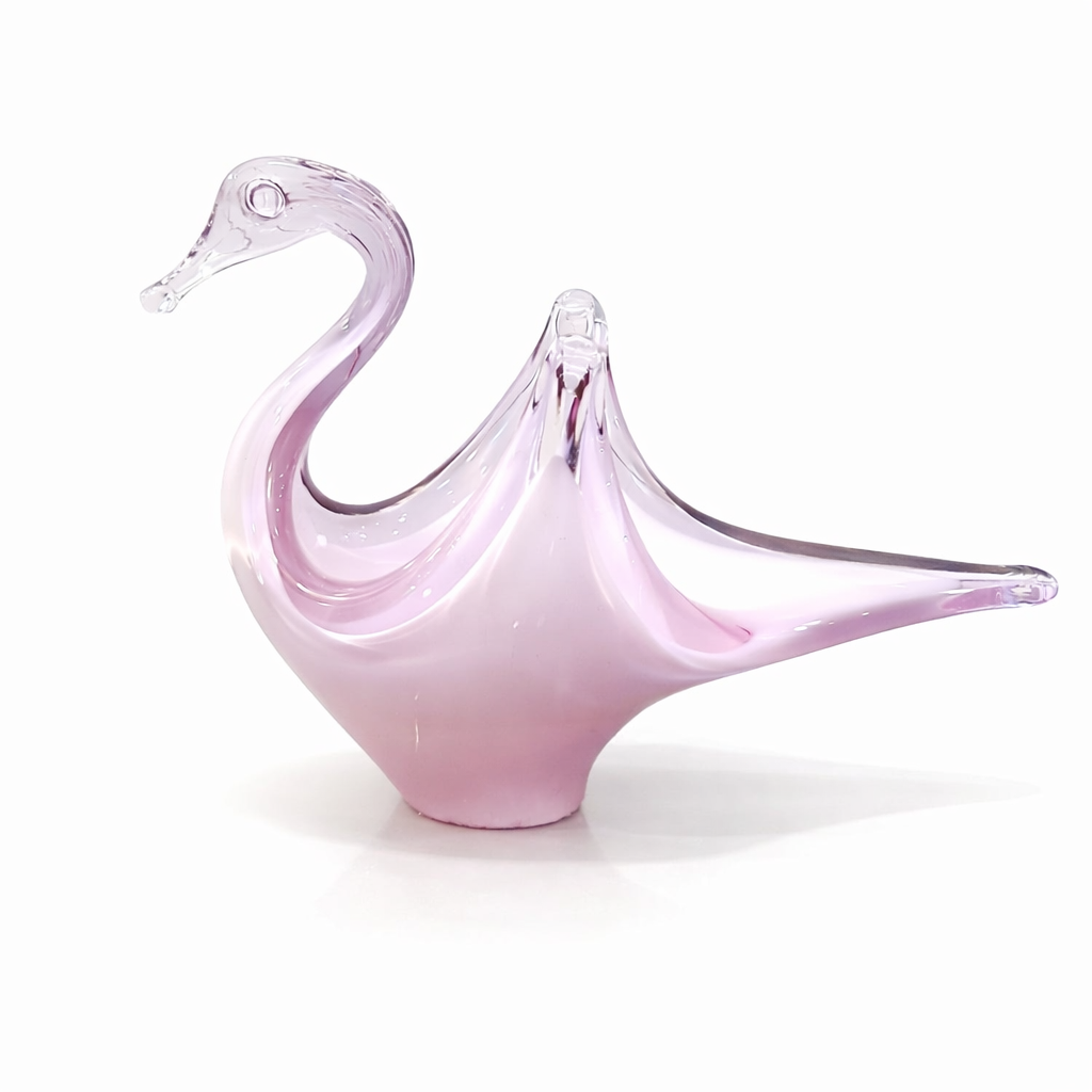 Mid-Century Czech Cased Glass Swan, Železný Brod School