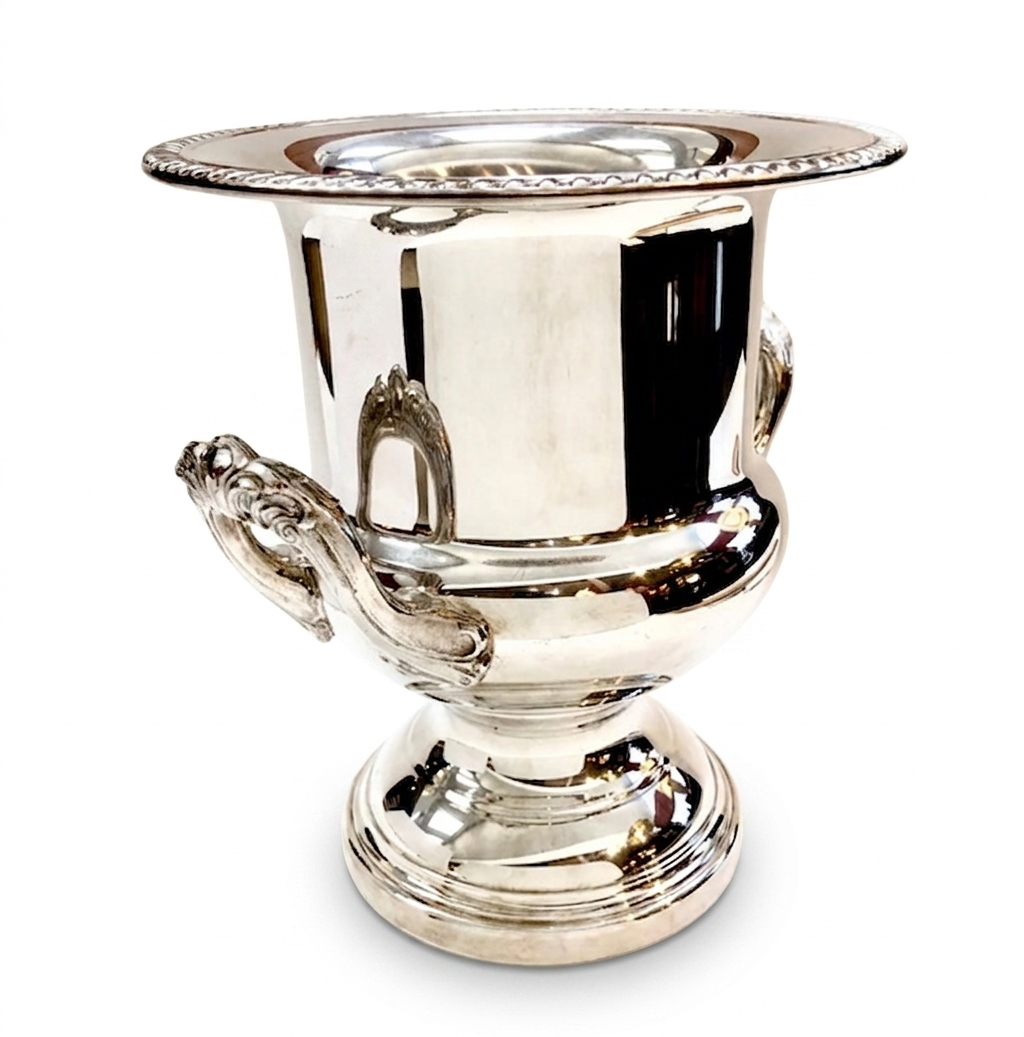 Italian Silver Champagne Cooler, Neoclassical Trophy Form