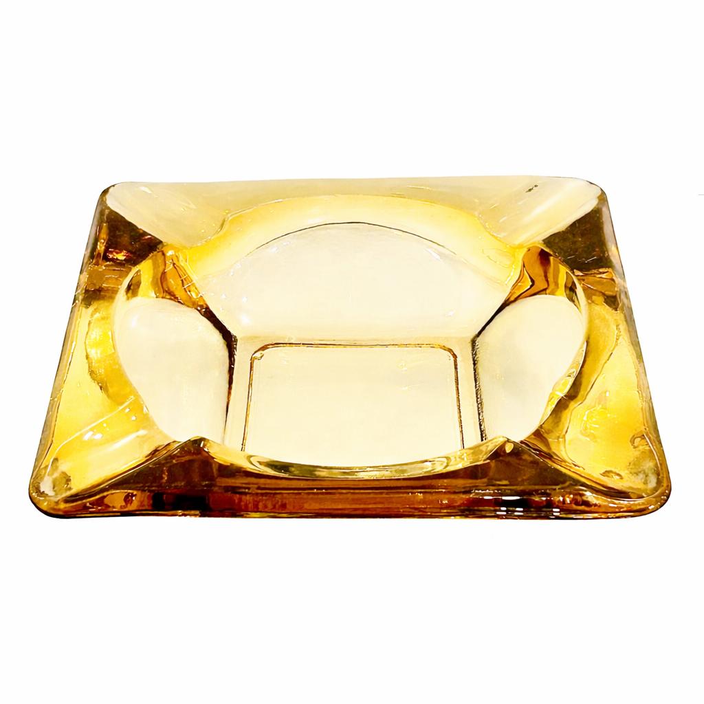 Monumental Mid-Century Amber Art Glass Centro Tavola Bowl