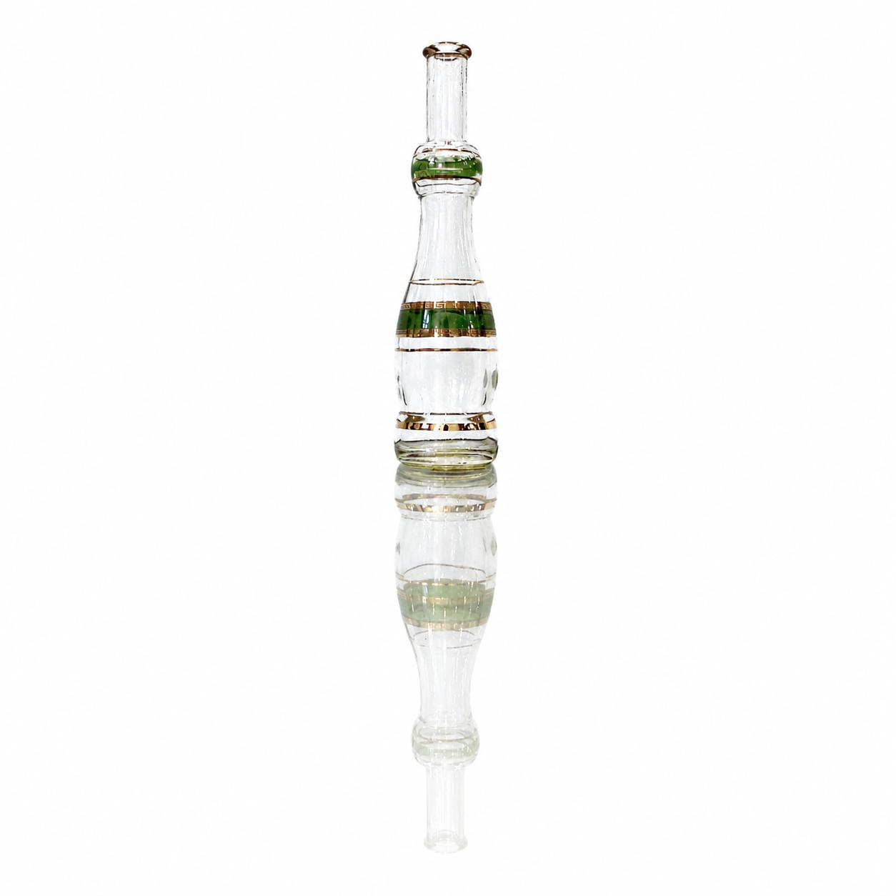 German Glass Decanter, Neo-Classical Gilt Scrollwork Form