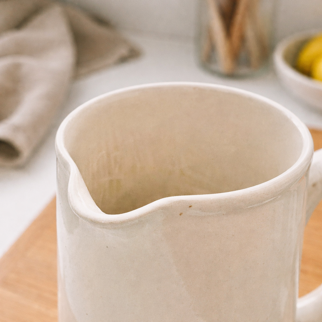 English Ceramic Pitcher, Minimalist Glazed Form
