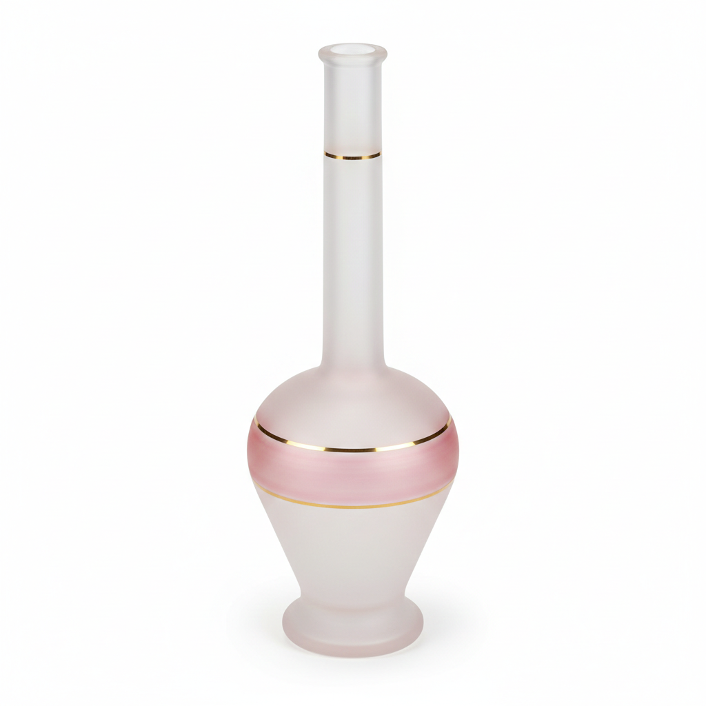Opaline "Satin" Glass Gilt-Trimmed Baluster Carafe | France, c. 1965