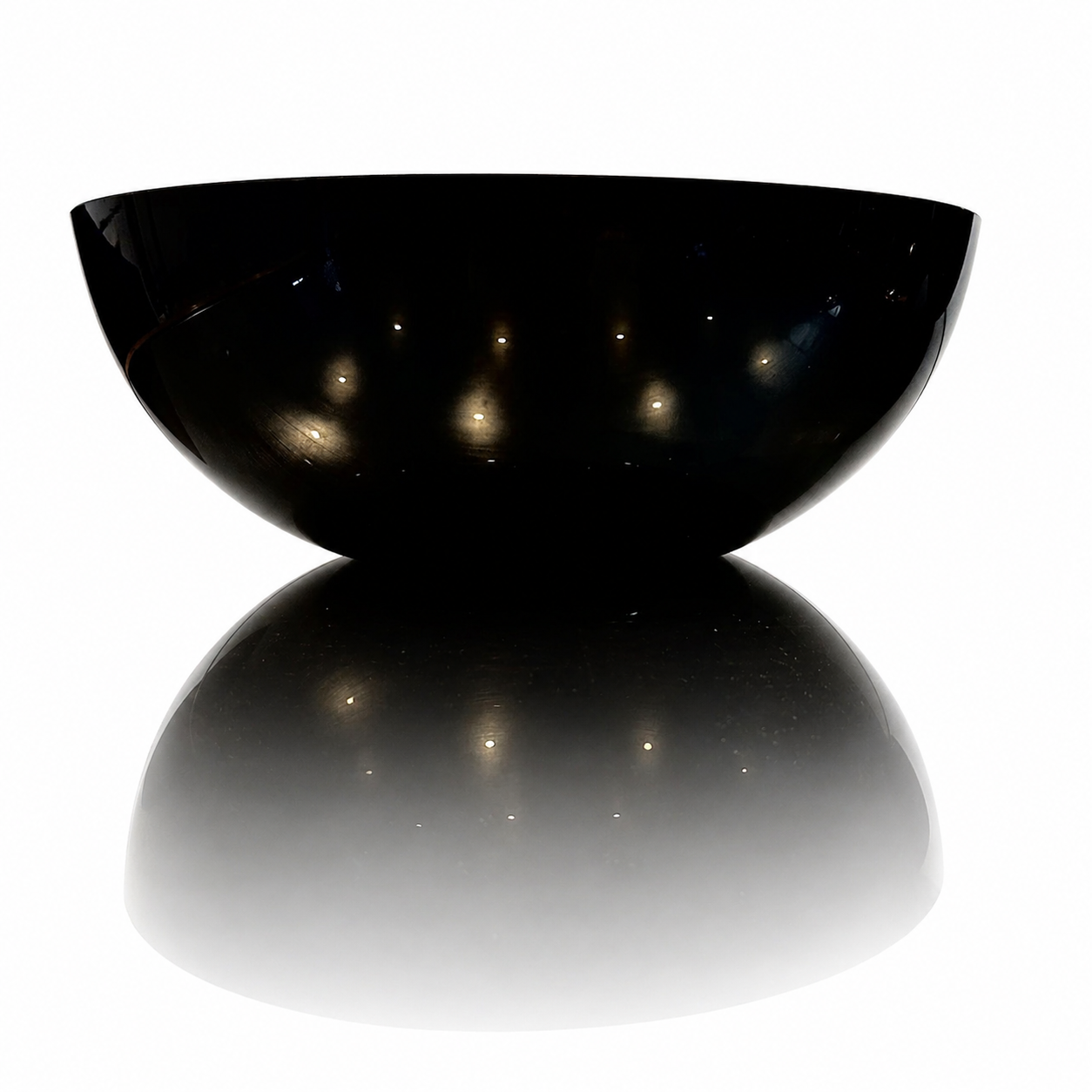 Scandinavian Style Thick-Walled Ebony Glass Bowl, Sculptural Tapered Form