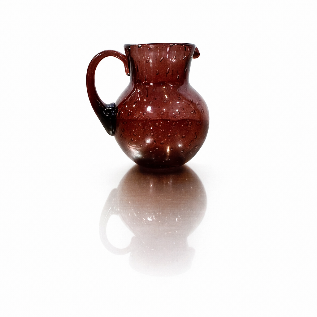 Italian Murano Amethyst Bubbled Art Glass Jug c.1960